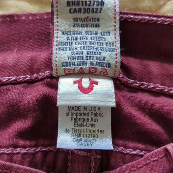 Women's True Religion deep red skinny jeans size 28 - Picture 3 of 10